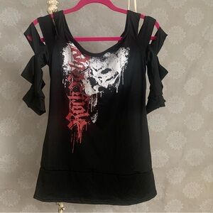 Rock Rebel Skull Graphic Top